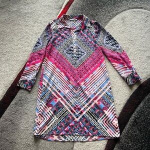 Antonio Melani Bandana Pink Shirt Mini Dress